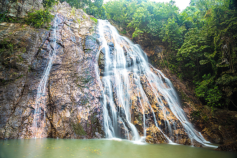 Namuang,waterfall,on,koh,samui,island,,thailand,in,a,summer