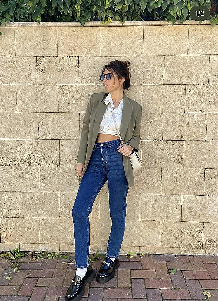 ג'ינס סקיני בגזרה גבוהה