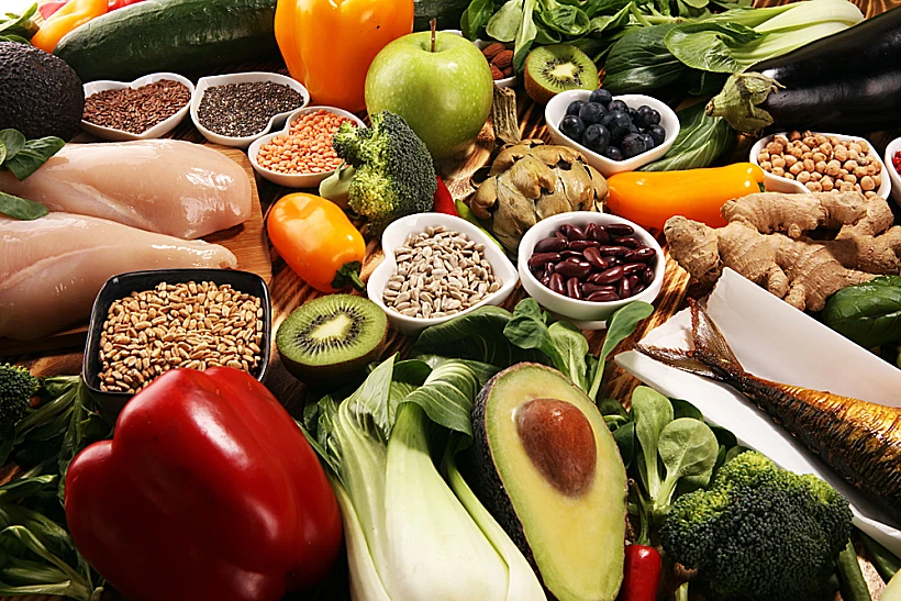 Healthy,food,clean,eating,selection.,fruit,,vegetable,,seeds,,superfood,,cereals,