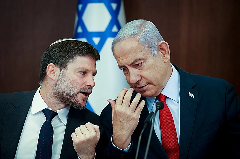 רה"מ בנימין נתניהו והשר בצלאל סמוטריץ'