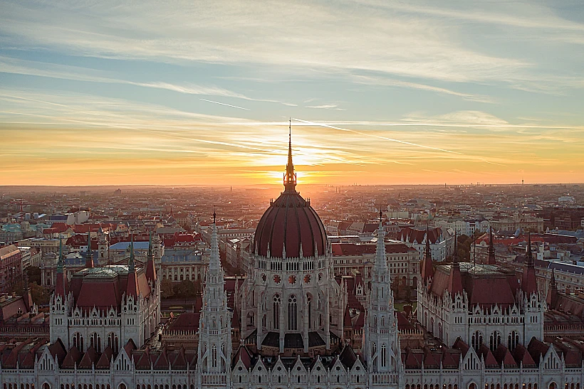 Amazing Unuique Aerial Photo About The Hungarian Parliament Building