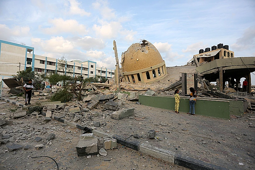 מסגד שהושמד על ידי חיל האוויר בח'אן יונס