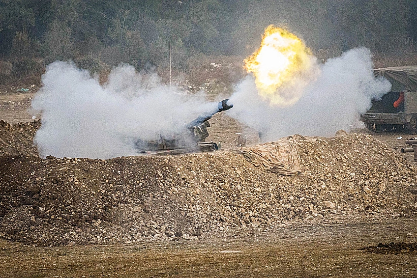 חרבות ברזל טנקים לבנון טנק ירי כוחות צה"ל לעבר לבנון