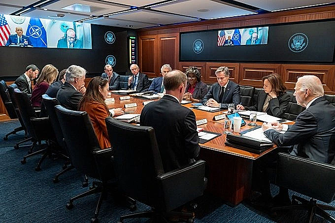 הנשיא ג'ו ביידן בישיבה ביטחונית על המצב בישראל