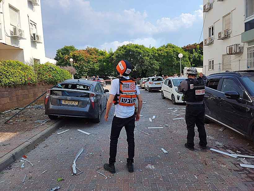 זירת נפילת רקטה באשקלון