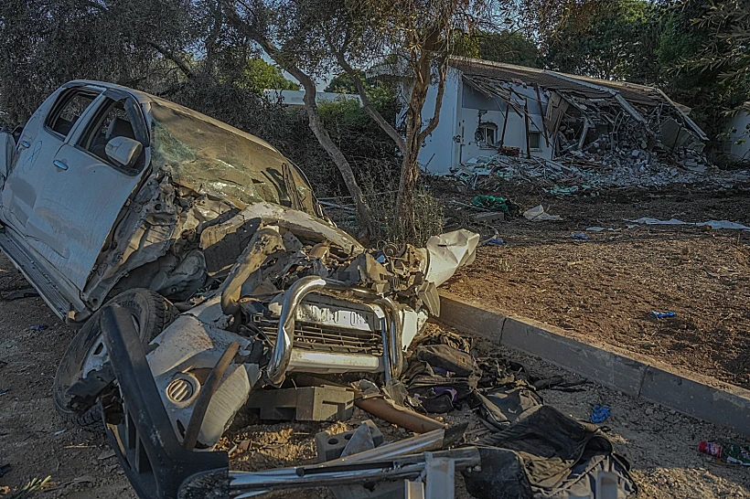 ההרס והחורבן אחרי הטבח בקיבוץ בארי