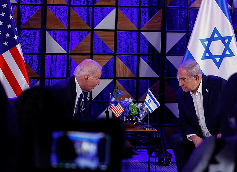 הנשיא ביידן בפגישתו עם נתניהו בתל אביב