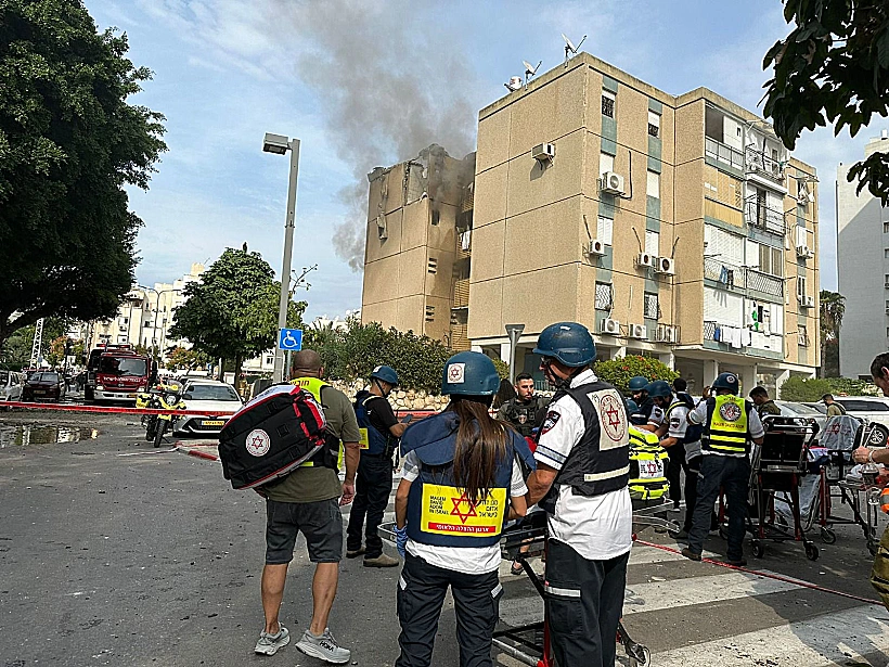זירת פגיעת הרקטה בתל אביב
