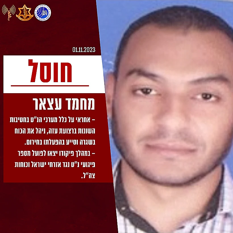 חרבות ברזל מחמד עצאר, ראש מערך הנ"ט של חמאס שחוסל בידי צה"ל