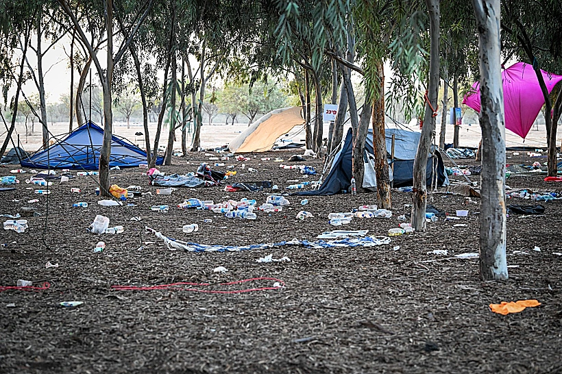 זירת הטבח במסיבת הטבע ליד קיבוץ רעים