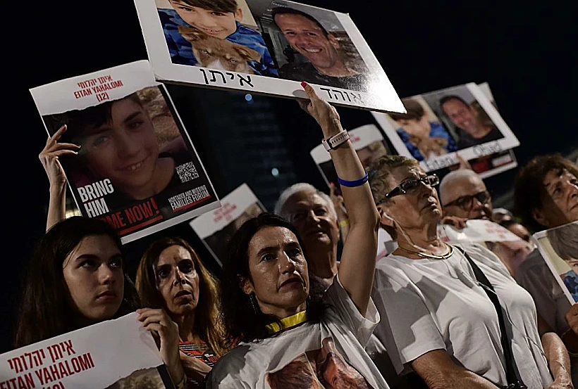 אלפים מפגינים בת"א למען החטופים בעזה