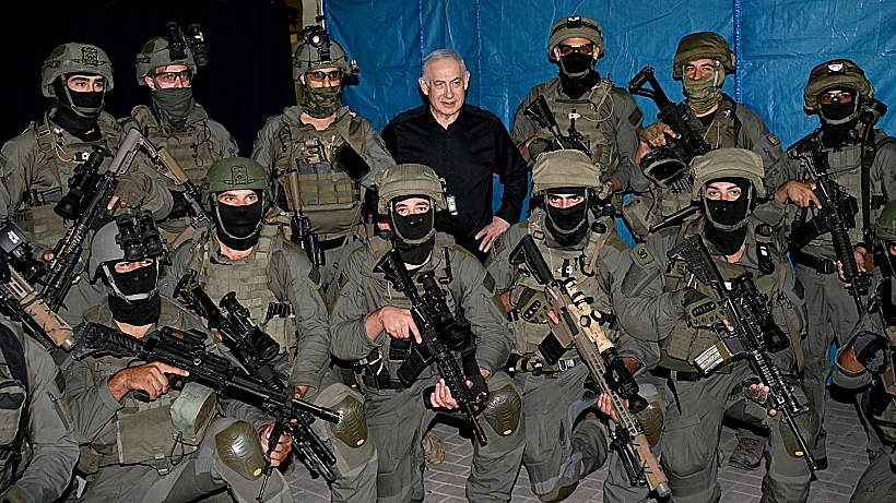 בנימין נתניהו עם לוחמים, מלחמת חרבות ברזל