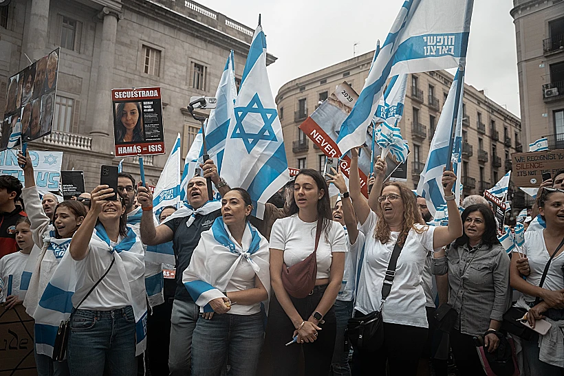 הפגנה למען ישראל והחטופים בברצלונה