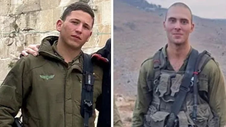 חרבות ברזל צה"ל לוחם לוחמים צנחנים גדוד 890 מימין לשמאל: סמ"ר דביר ברזני וסמל ינון תמיר רצועת עזה