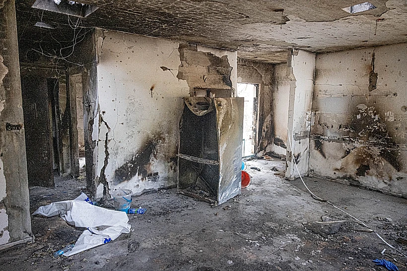 הבית בבארי בו נמצאו שרידי גופתה של ליאל חצרוני בת ה-12