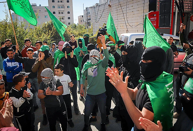 הפגנה תמיכה בחמאס היום בחברון