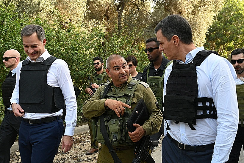 ראשי ממשלת ספרד ובלגיה בסיור בקיבוץ בארי