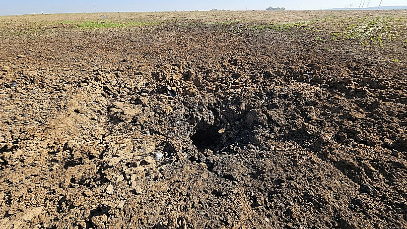 מקום הנפילה באזור אשקלון חרבות ברזל