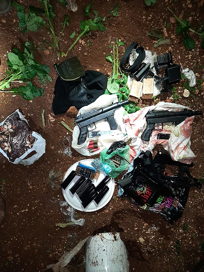 הנשק שנתפס במהלך פעילות הכוחות הלילה בקלקיליה