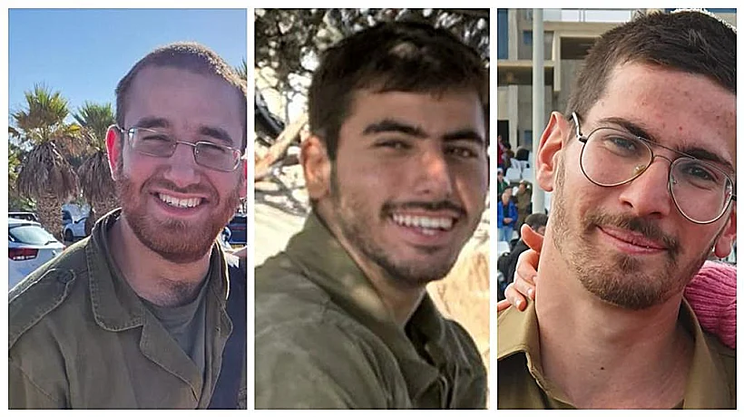 מימין: סרן איתן פיש, סמ״ר תובל צנעני וסמל יקיר ידידיה שינקולבסקי