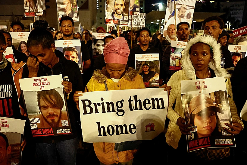 הפגנה למען שחרור החטופים בתל אביב