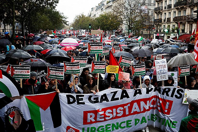 Protest To Ask For Ceasefire In Gaza Takes Place In Paris