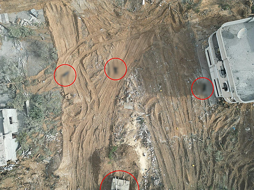 חרבות ברזל רצועת עזה צנחנים חייל צה"ל תמונה מרחפן של חיסול חוליית מחבלים על ידי ירי מקלעים של גדוד 202