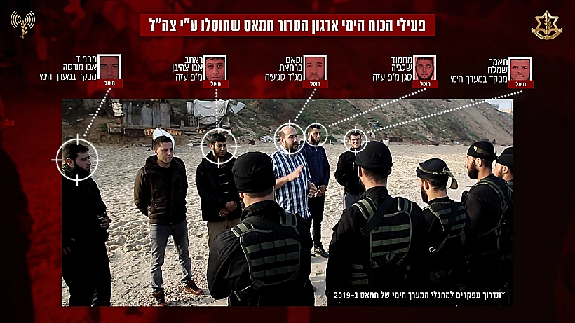 חרבות ברזל תמונת הסיכולים של פעילי הכוח הימי של חמאס מחבל עזה