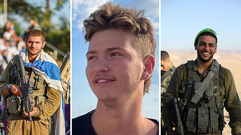 מימין: סמל לביא גיהסי, סגן עומרי שורץ ויעקב אליאן