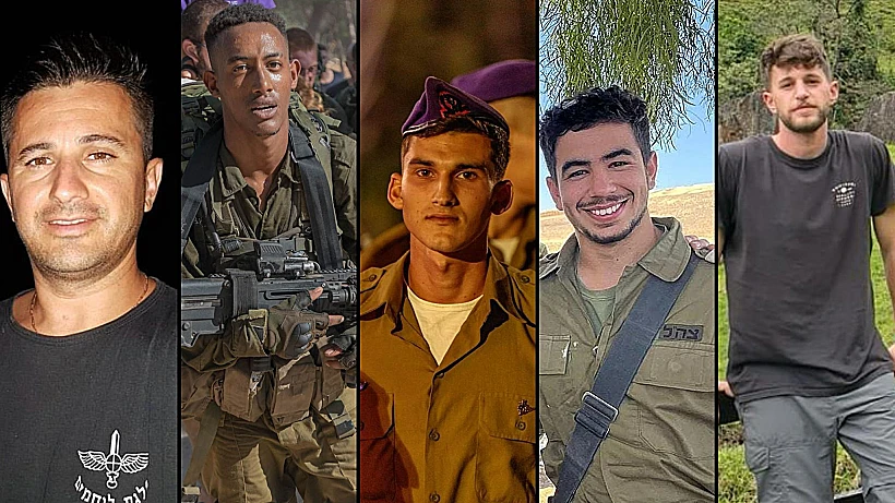 סמ"ר ניר רפאל קנניאן, רס"ר במיל' שי טרמין; רס"ב במיל' אלכסנדר שפיץ וסמ"ר בירהנו קאסיה וסרן אושרי משה בוצחק