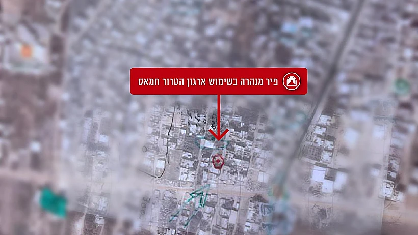 מפת חמאס עם סימון פיר שאותרה בשג'אעיה