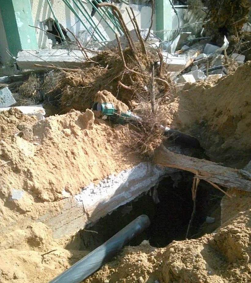 צה"ל חרבות ברל פיר מנהרה שאותר בבית ספר בעזה