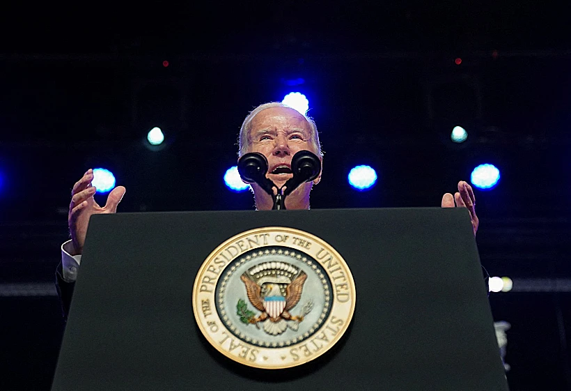 הנשיא ג'ו ביידן בעצרת בחירות בפנסילבניה