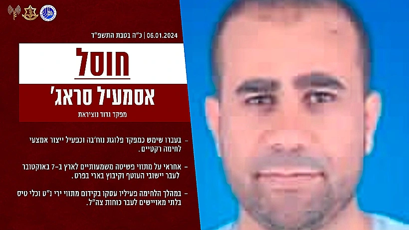 חרבות ברזל צה"ל חמאס עזה אסמעיל סראג', מפקד גדוד נוציראת שחוסל