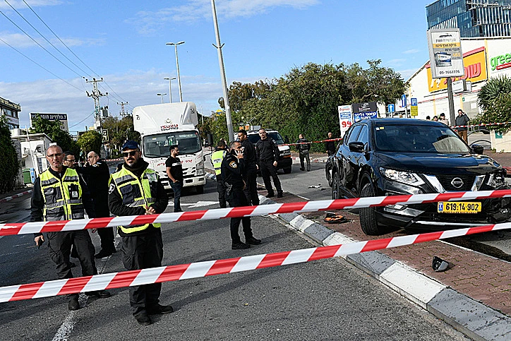 זירת הפיגוע ברעננה