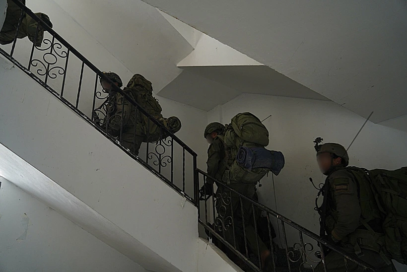 הלוחמים בבניין שבו אירעה היתקלות עם מחבלים