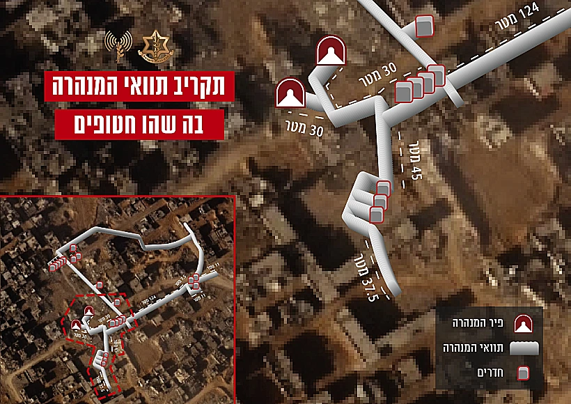 צילום אווירי של תוואי המנהרה חרבות ברזל צה"ל חמאס עזה