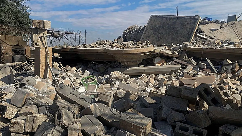 הרס בעיראק אחרי המתקפה האמריקנית בשבת