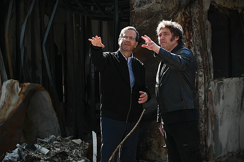 הנשיא הרצוג ונשיא ארגנטינה חאבייר מיליי בניר עוז