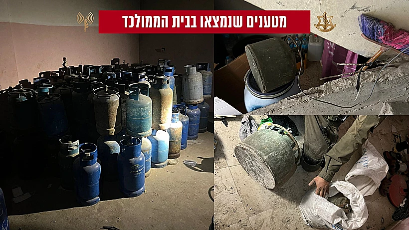 נשקים שאותרו בבית בח'אן יונס עזה חמאס צה"ל חרבות ברזל