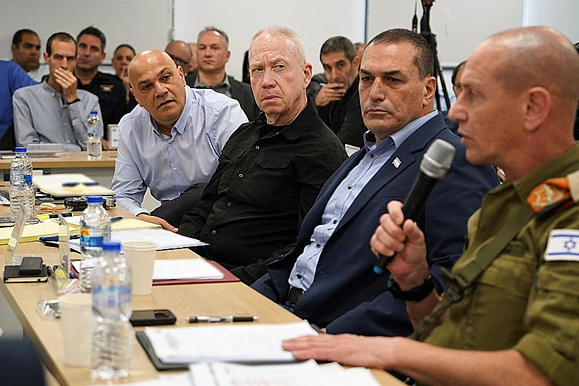 שר הביטחון גלנט בתרגיל של ועדת המשק לשעת חירום לתרחיש מלחמה בצפון