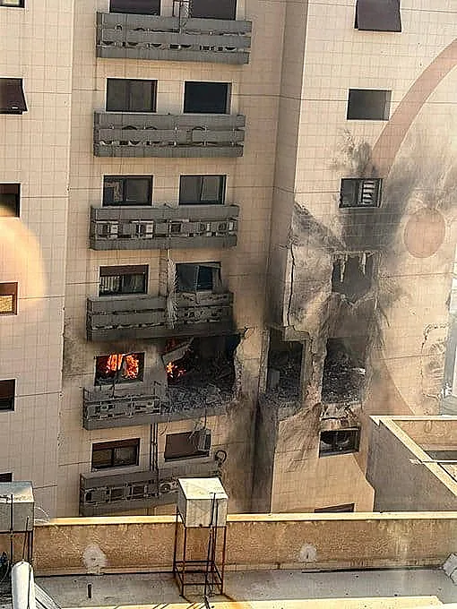 הבניין שהופצץ בדמשק חרבות ברזל צה"ל סוריה