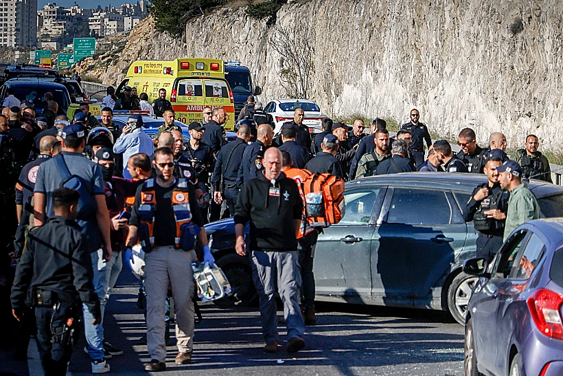 זירת הפיגוע במעלה אדומים