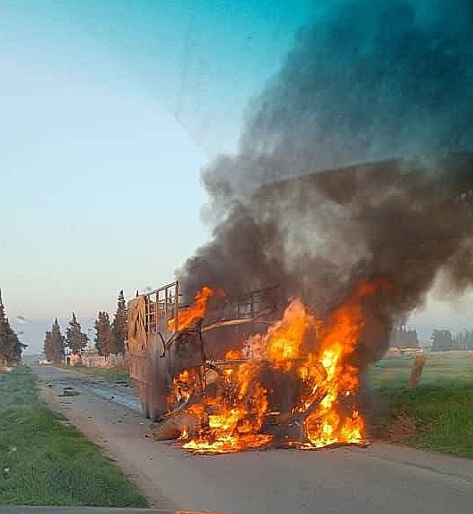 המשאית שהותקפה בגבול סוריה-לבנון, תקיפה בסוריה