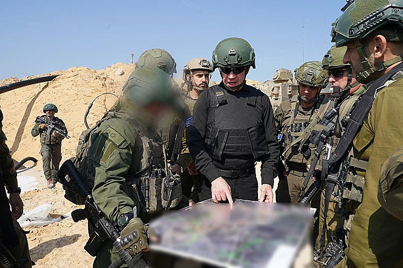 שר הביטחון יואב גלנט בצפון רצועת עזה