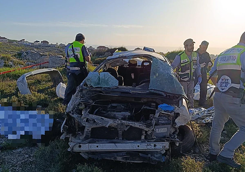 זירת התאונה בכביש 60