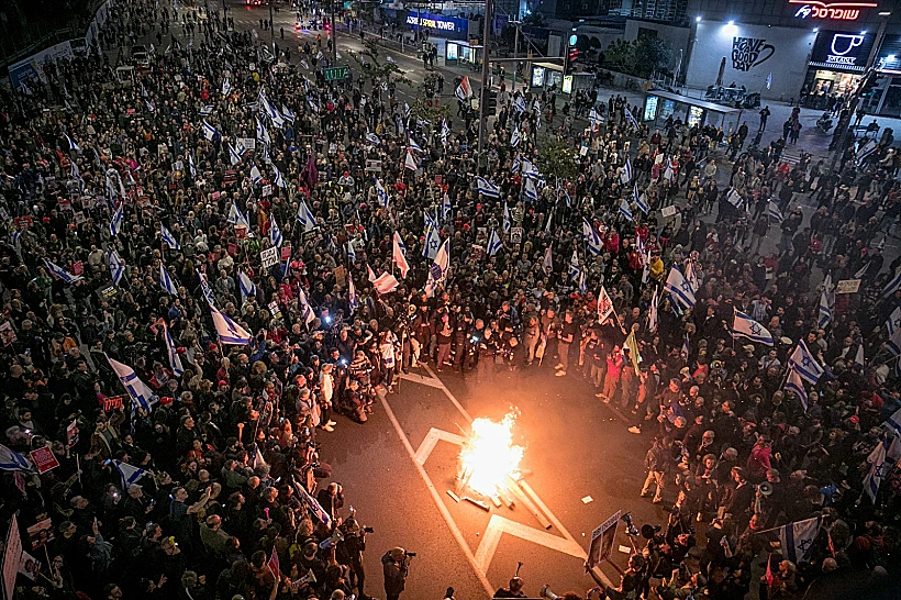 הפגנה למען שחרור החטופים בתל אביב