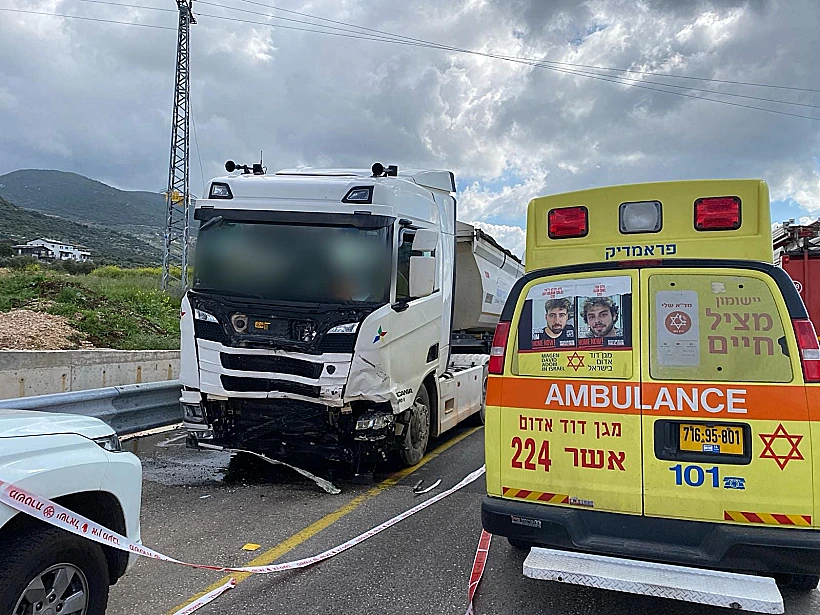 זירת התאונה בכביש 85