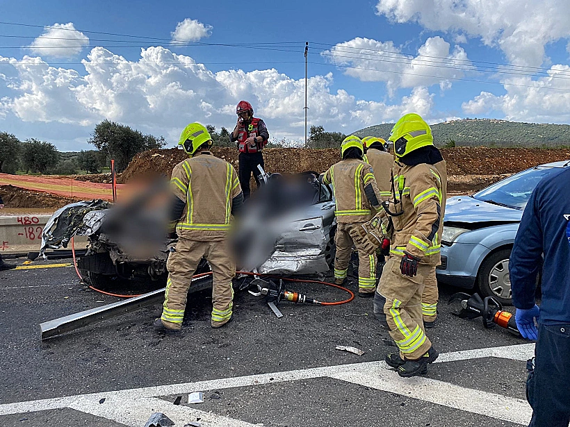 זירת התאונה בכביש 85
