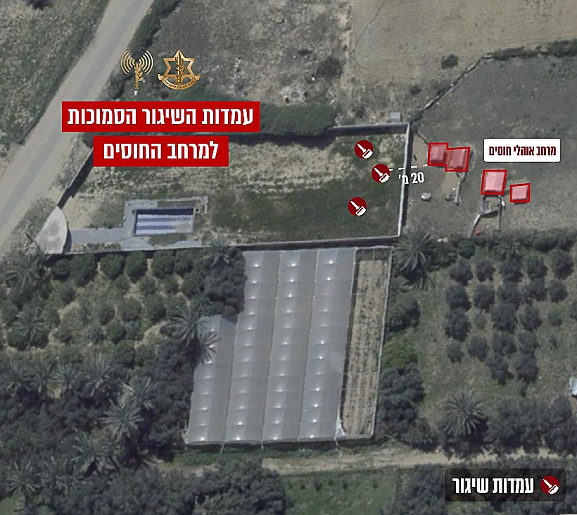 רצועת עזה תצלום אוויר מעמדות השיגור בדיר אל-בלח שמוקמה בסמוך לאוכלוסייה אזרחית